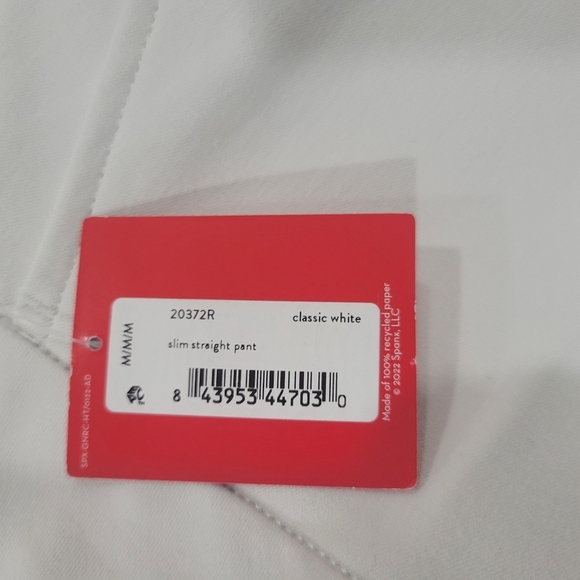 SPANX Silver Lining Classic White Slim Straight Pants Size M - Picture 12 of 12